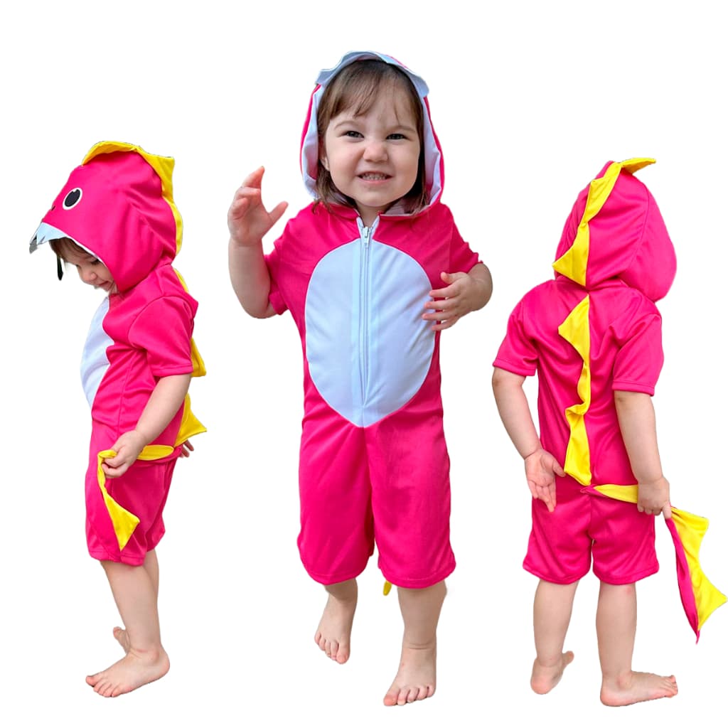 Fantasia Dinossauro Infantil Menina Rosa Luxo Barato Pronta Entrega Envio Imediato