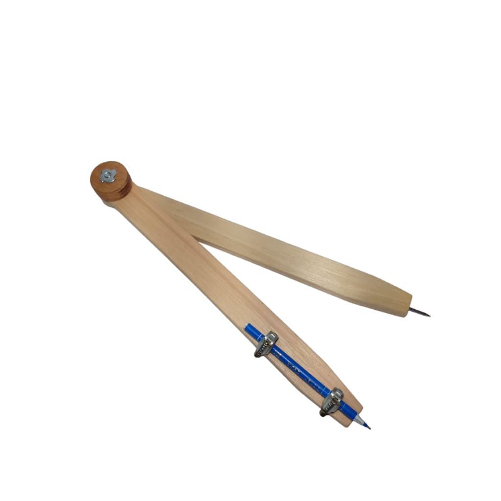 Compasso de Madeira Natural Para Artesanato Marcenaria - 35 cm