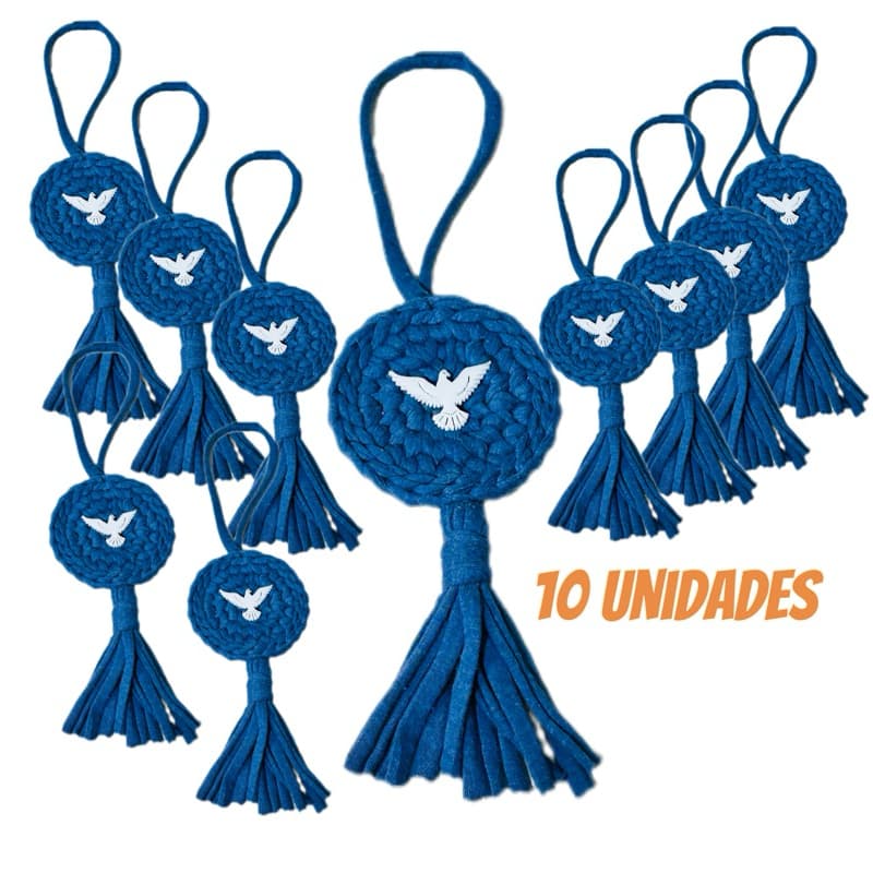 Kit Lembrancinha Batismo Mandala Divino Espírito Santo 10 Unidades Crochê