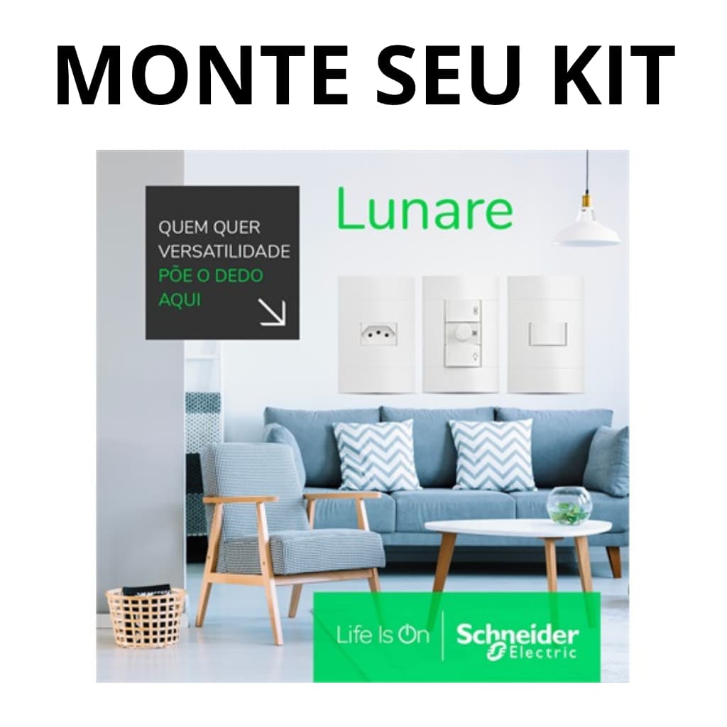 Linha Completa Schneider Lunare Tomada Interruptor Suporte Placa Conjunto 4x2 4x4 todos os modelos