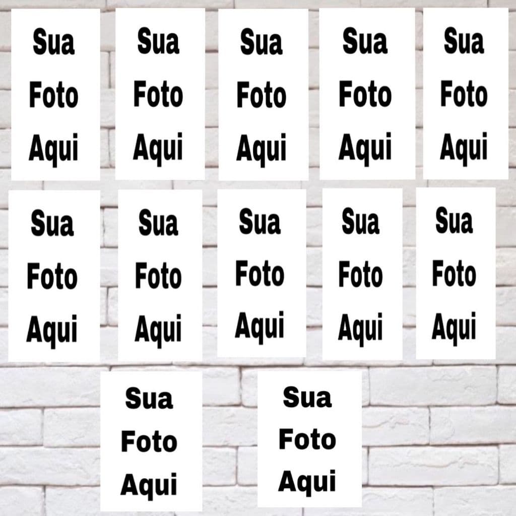 Kit 12 quadros quadrinhos sua foto aqui personalizado recordação viagem festas