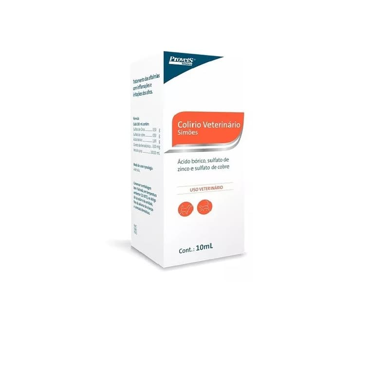 Colírio Veterinário Simões 10 Ml Para Cães E Gatos - Provets