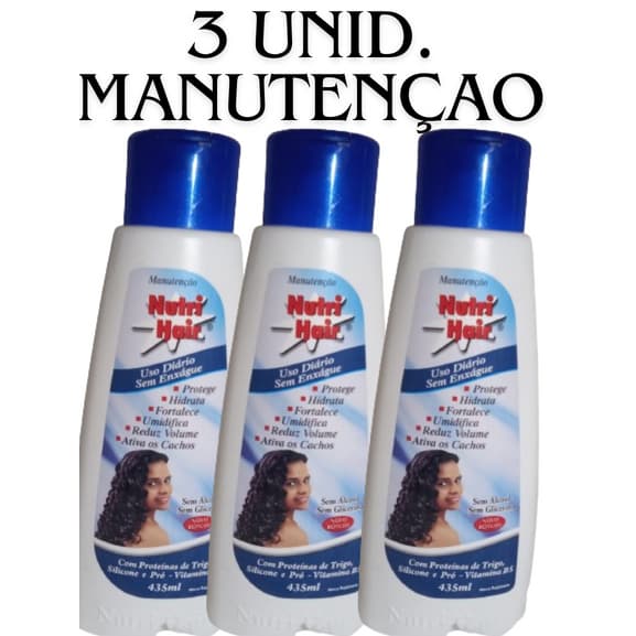 ATIVADOR NUTRI HAIR 435ML PROTEINA DO TRIGO KIT 3 UNIDASES