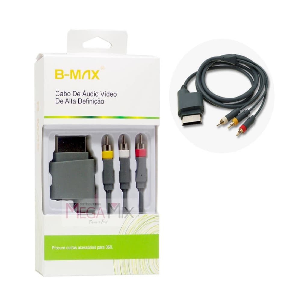 Cabo de Áudio Vídeo de Alta Definição Cabo AV Para X-Box 360 Slim Alta Definição 1,5 M - B-Max BM504