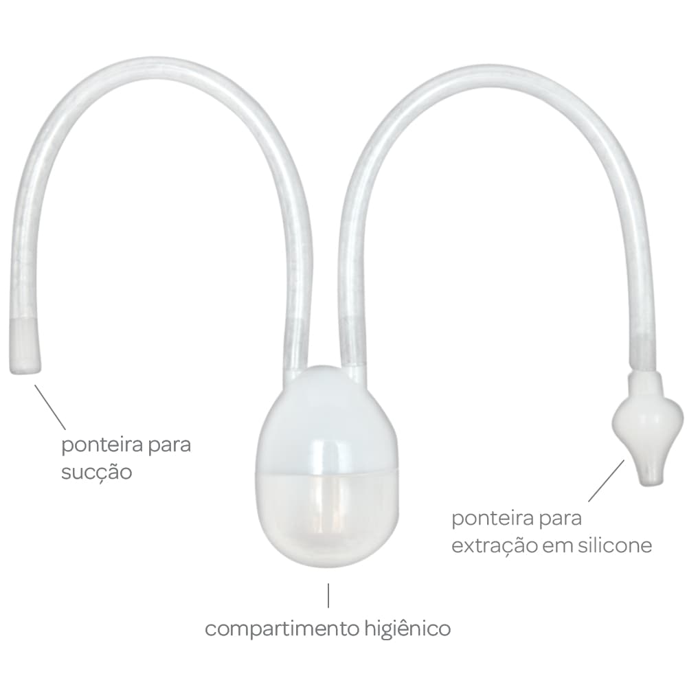 Aspirador Nasal Sugador Sucção + 0 Meses 09742 - Buba Cor Branco Desentope o Nariz do Bebê