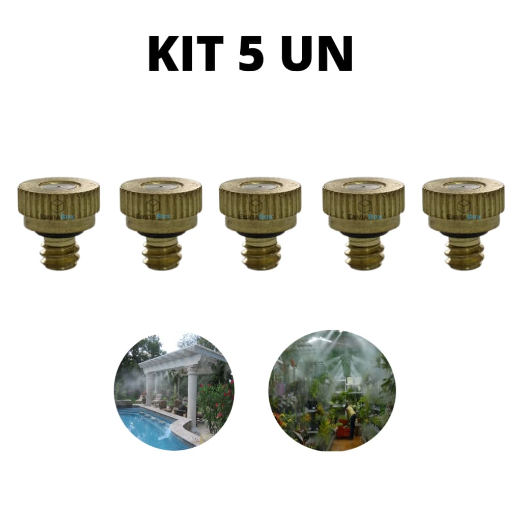 Kit 5 Bico Nebulizador Aspersor Nevoa Irrigação Jardim Horta
