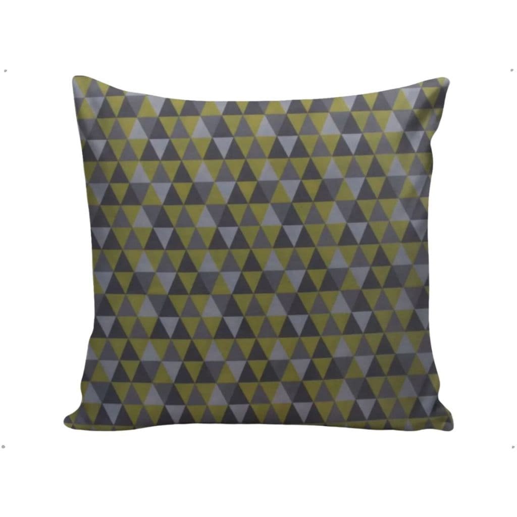 Capa Almofada Decorativa Triângulos Amarelo 100% Algodão Tricoline 45x45 Com Zíper Invisível