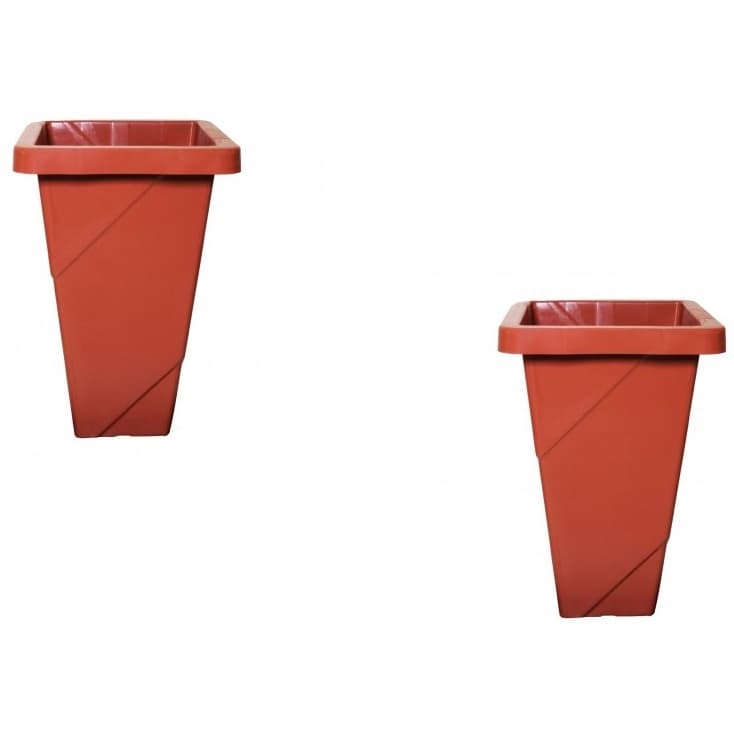 Vaso De Coluna Quadrado Terracota 16,5 Litros