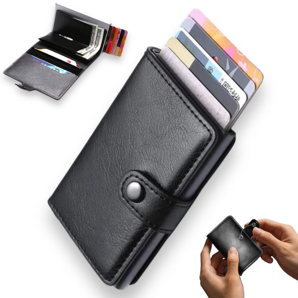 Carteira Masculina Mágica Porta Cartão Rfid Antifurto Pop Up Slim