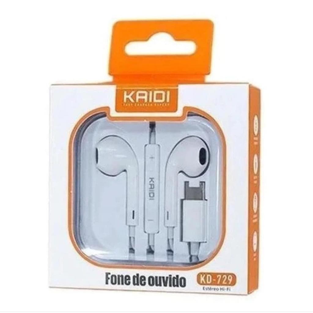 Fone De Ouvido Com Microfone Kaidi Branco Kd-730 Ios