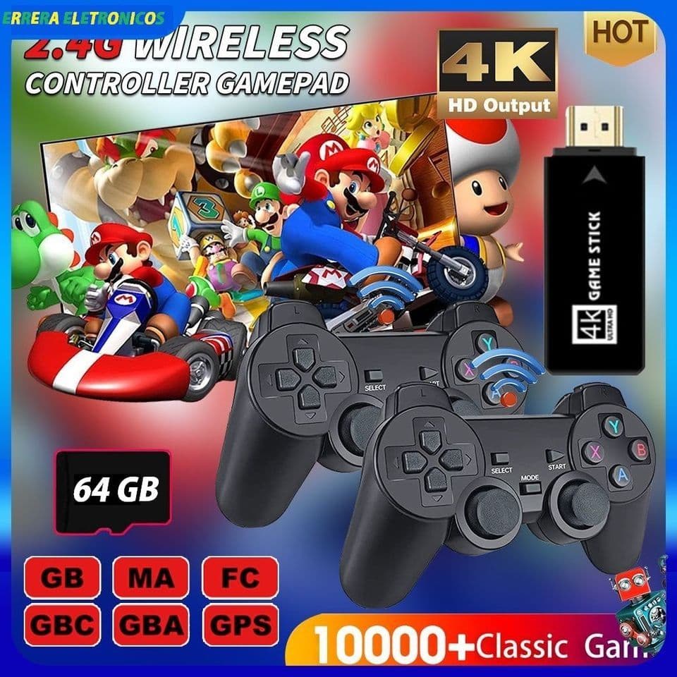 Game Stick Lite 4K,Emulador De Jogos Game Stick Ps1 Atari Sega Snes Gba Gb Gbc,10 mil jogo