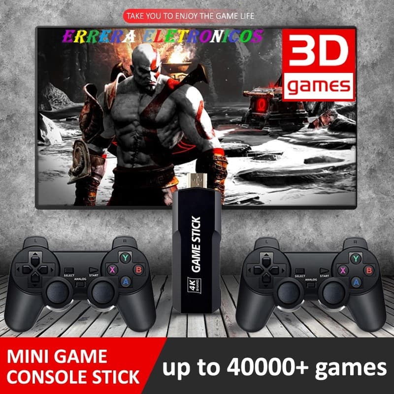 Game Stick GD10 3D 4K./ 64gb de memoria interna com 37000 mil Jogos/ 2 Controles Sem Fio