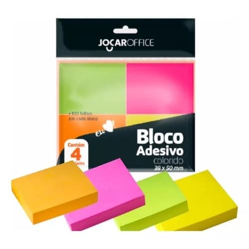 Bloco Adesivo Colorido Neon