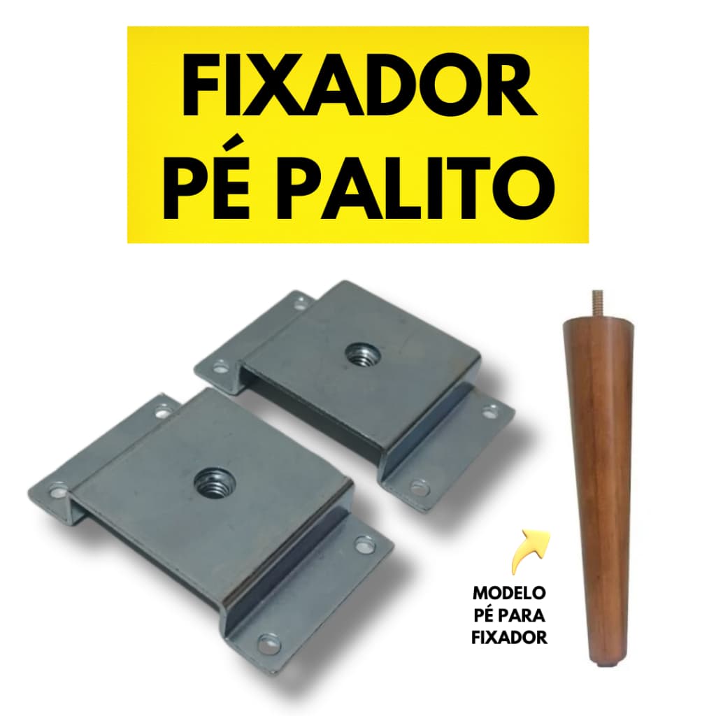 4 Chapinha Chapa Reta Fixação Base Metal Aço Pé Móveis