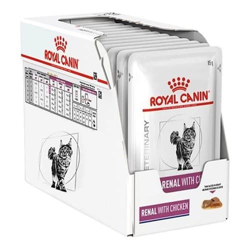 Ração Royal Canin Sachê Feline Renal Frango p/ Gatos - Caixa c/12 - 85 g