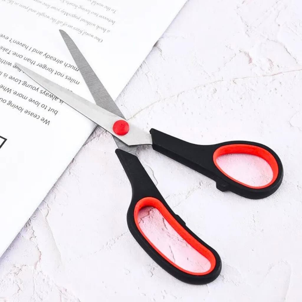 Tesoura em Aço Inoxidável com Cabo Emborrachado para Costura papelaria Multifuncional Oferta