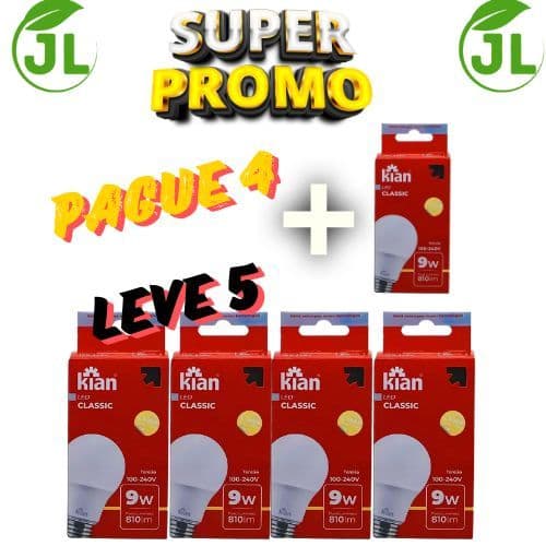 Lâmpada De Led Kian 9W Super Econômica , Lampada Cor Branca Com Iluminação Branca