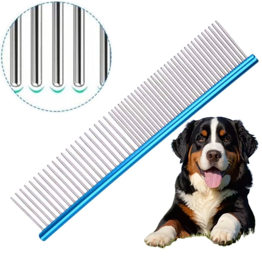 Pente Pet Banho E Tosa 19cm Aço azul  ,lilás roxo dourado médio grande