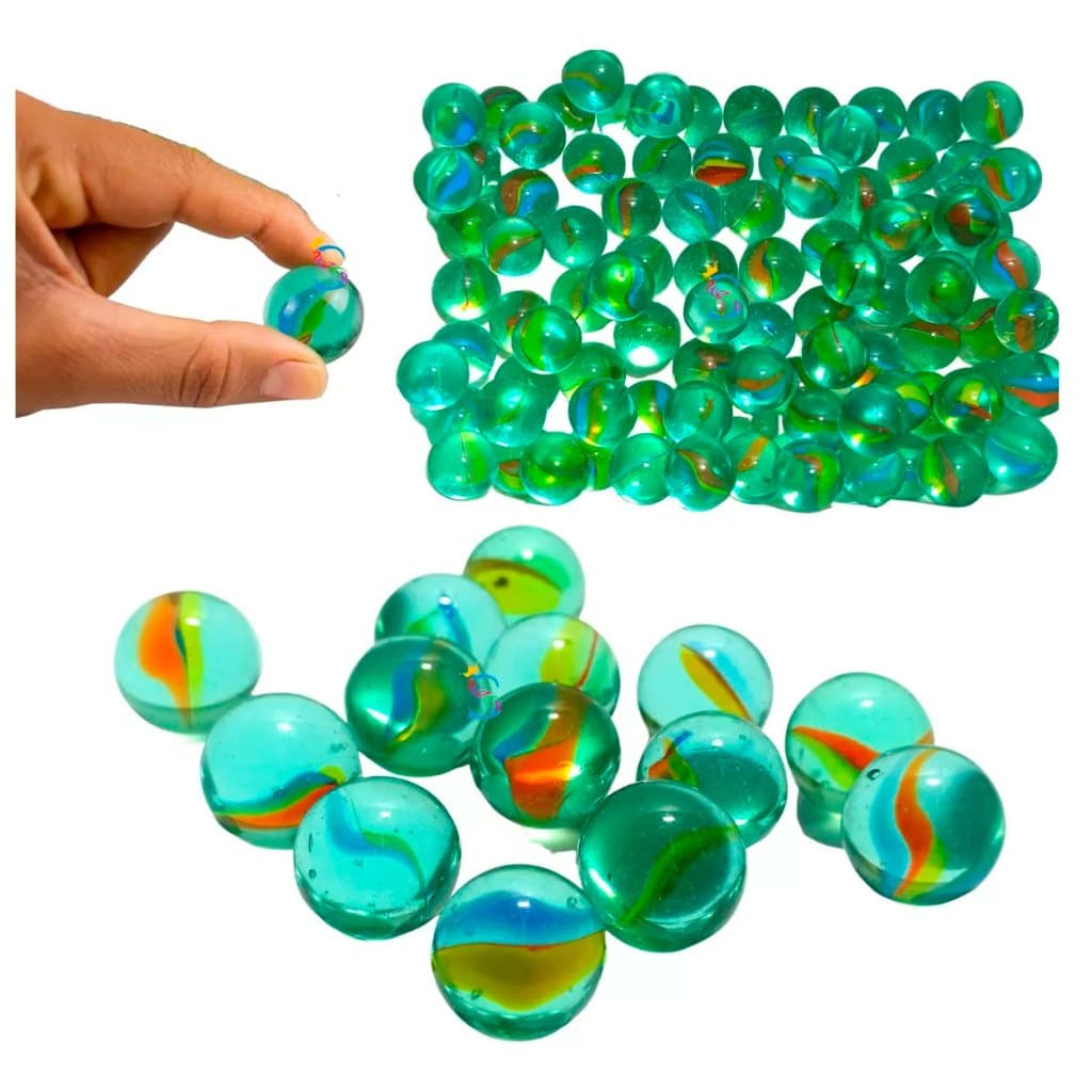 Kit 100 Bolinhas Gude Bola Vidro Burca Fubeca Carambola
