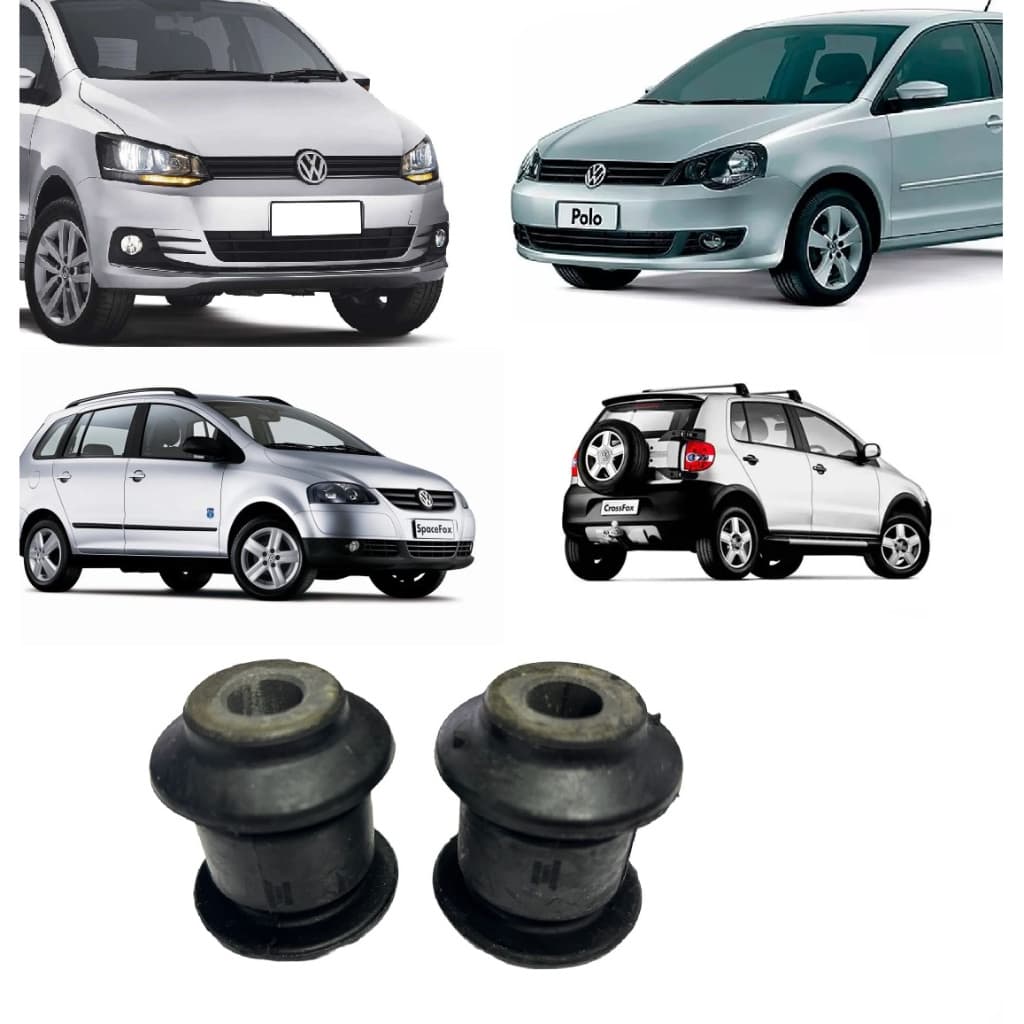 Kit 2 Bucha Bandeja Dianteiro Fox Polo Hatch Polo Sedan SpaceFox Crossfox 2003 2004 2005 2006 2007 2008 2009 2010 2011 2012 2014 2016