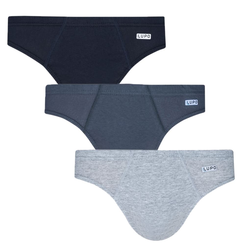 Kit C/3 Cueca Slip Lupo Masculina De Algodão 00515-089