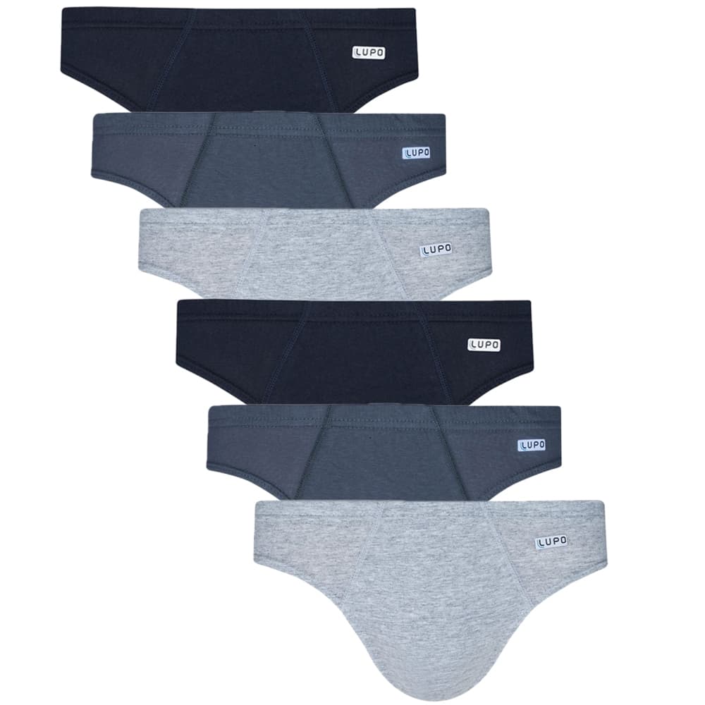 Kit C/6 Cueca Slip Lupo Masculina De Algodão 00515-089
