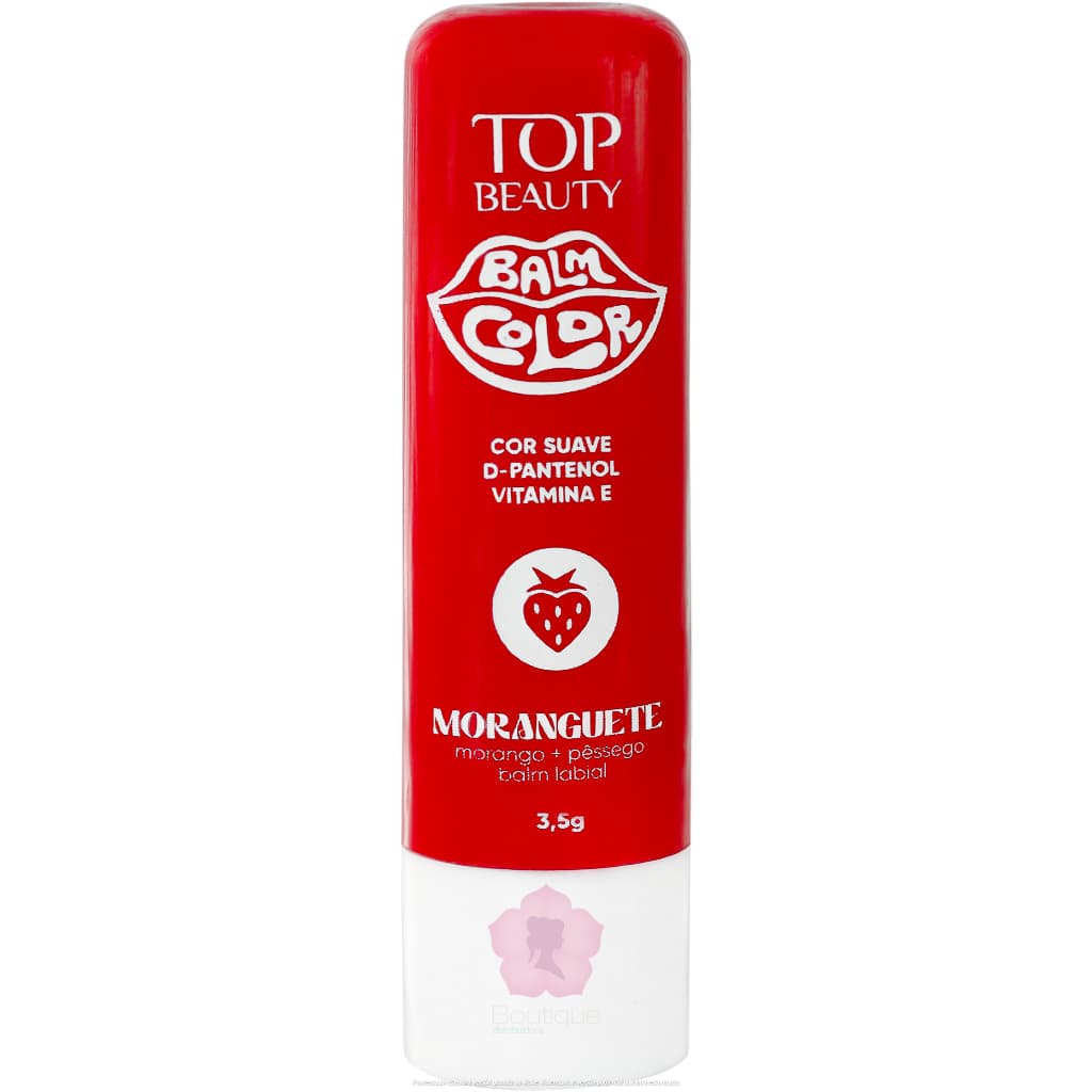 Lip Balm Color Moranguete Multifuncional com D-Pantenol + Vitamina E Top Beauty
