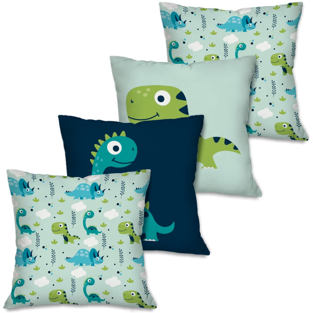 Kit com 4 Capas para Almofadas Decorativas 45X45 Infantil Dinossauro