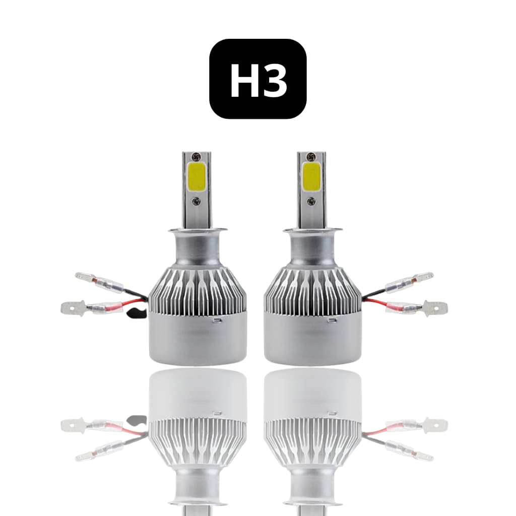 H3 Lâmpada Led Super Led ultra led Carro 6000k 9600 Lumens  Xenon 12A24