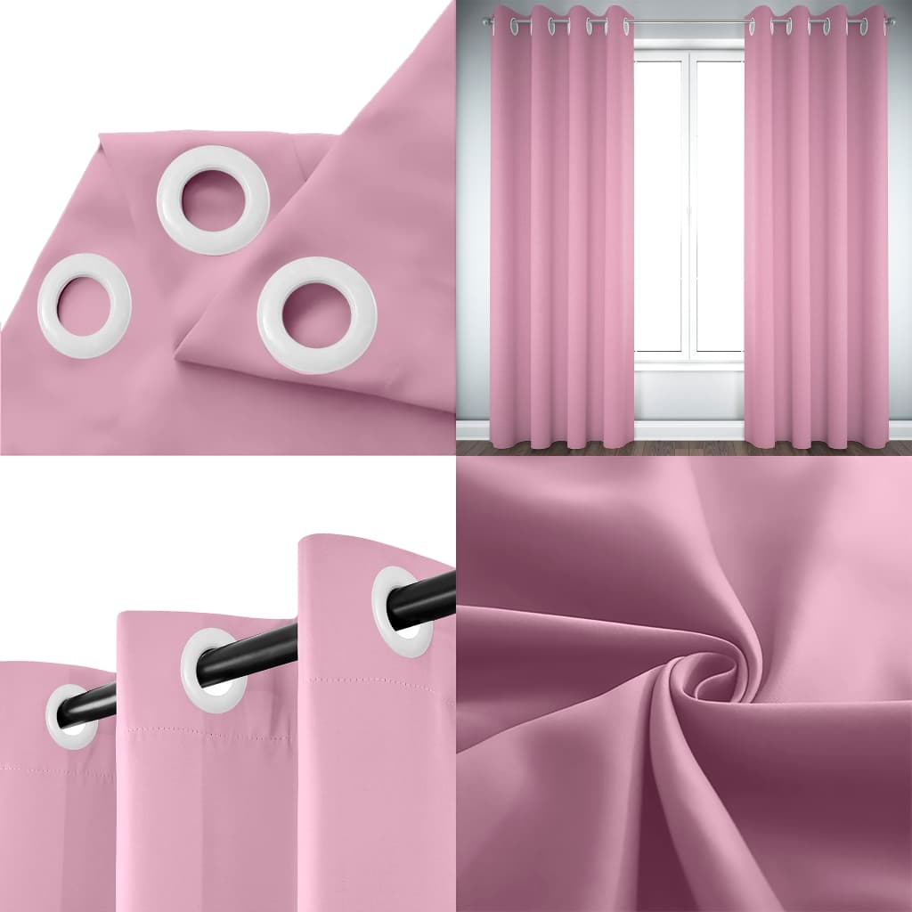 Cortina Para Quarto e Sala Rosa Lisa 3,00m x 2,50m