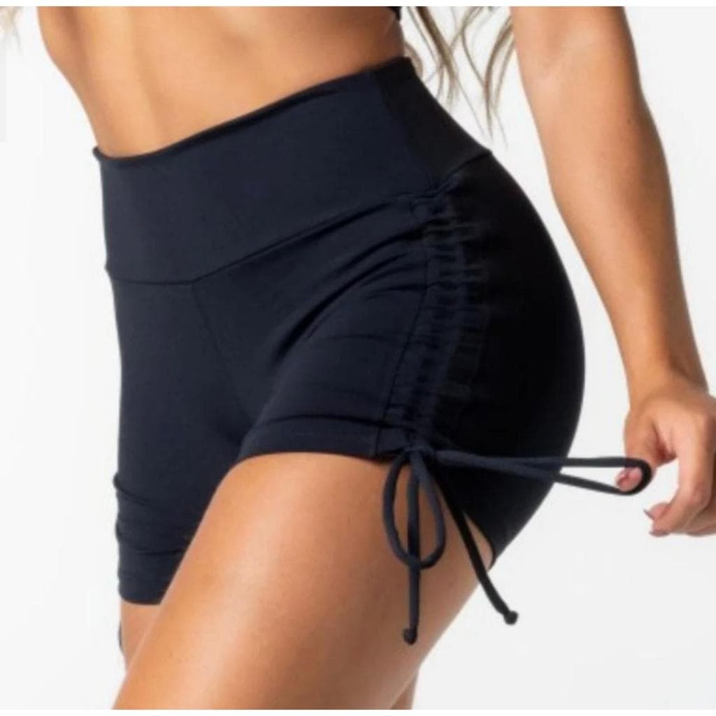 Shorts Cordinha Lateral Shorts de Treino Roupa de Academia Fitness Leve