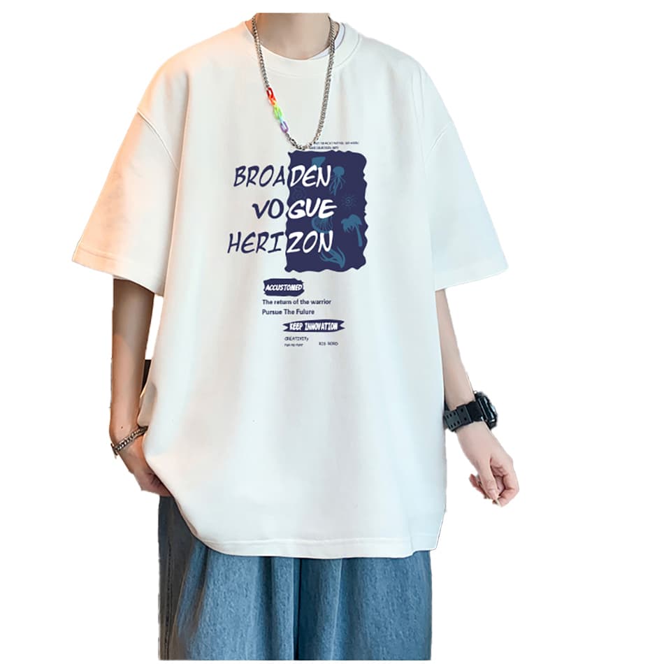 Camiseta de Verão Masculina em Algodão Horizon