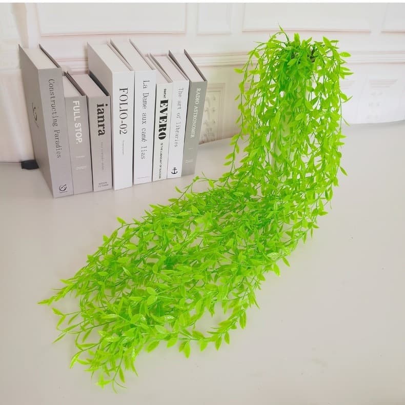 Planta Pendurada de Grama Artificial 1mts, Folhagem Verde, Pendente Artificial, Decoração de Parede