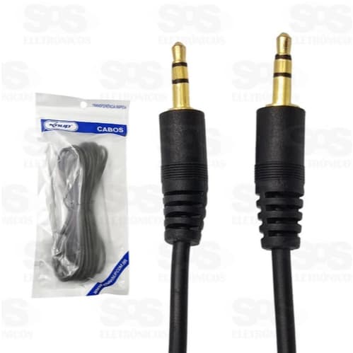 Cabo Auxiliar P2xp2  Knup Original Ponta Dourada - Celular Carro Som Áudio 1,5 Metros Extensor