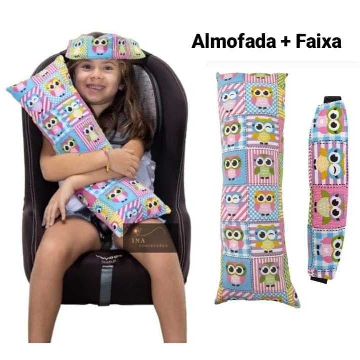 Kit de 2 peças  Almofada de cinto de segurança+ Faixa Suporte De Cabeça Bebê Conforto Cadeirinha CarroRegulagem INFANTIL