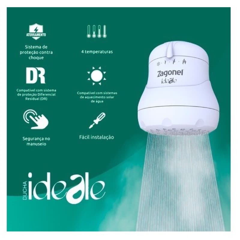 Chuveiro Ducha Ideale Plus Zagonel 4 Temperaturas 127v/220v