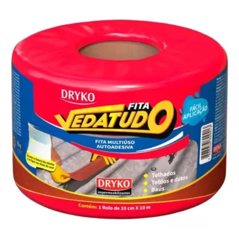 Fita Vedatudo Auto Adesiva Asfáltica Terracota Vedação 10cmx10m