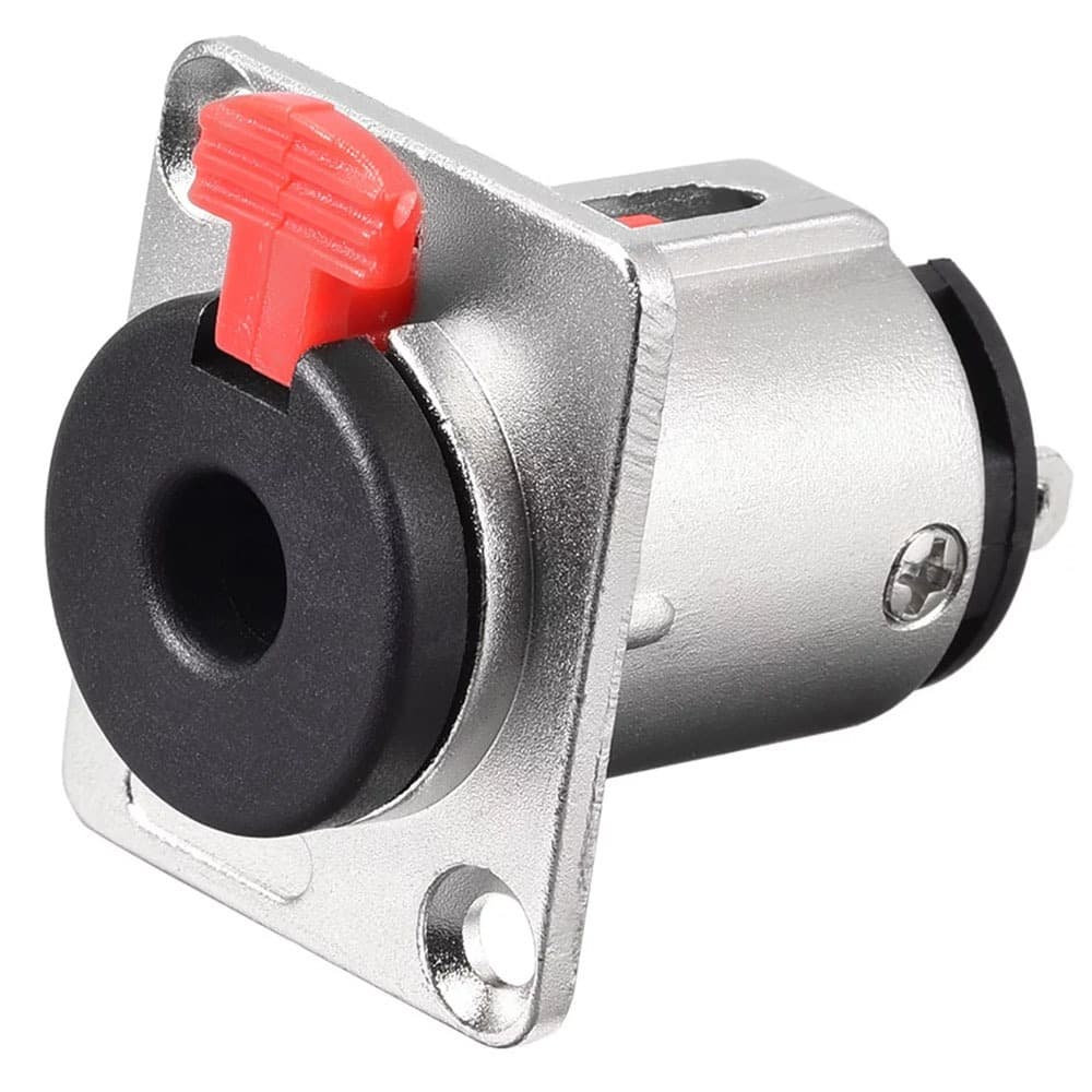 Plug Conector Femea Painel Jack P10 Estereo Com Trava