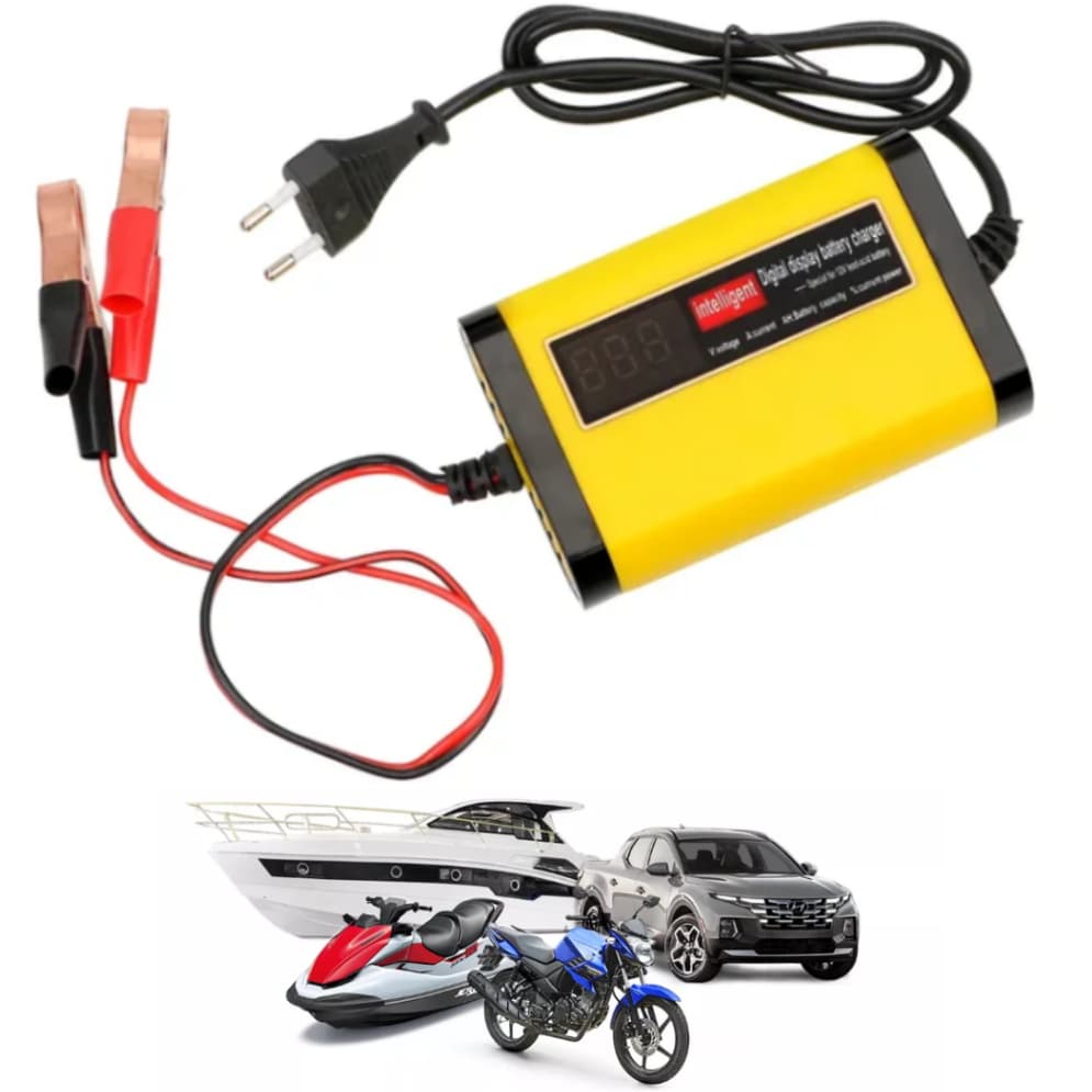 Carregador De Bateria Automotivo 12v 2a C/ Display Indicador