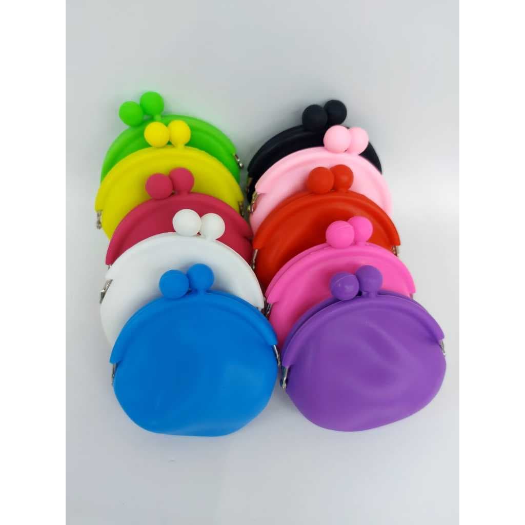 Kit Três Unidades Bolsinha Colorida Porta Moedas de Silicone