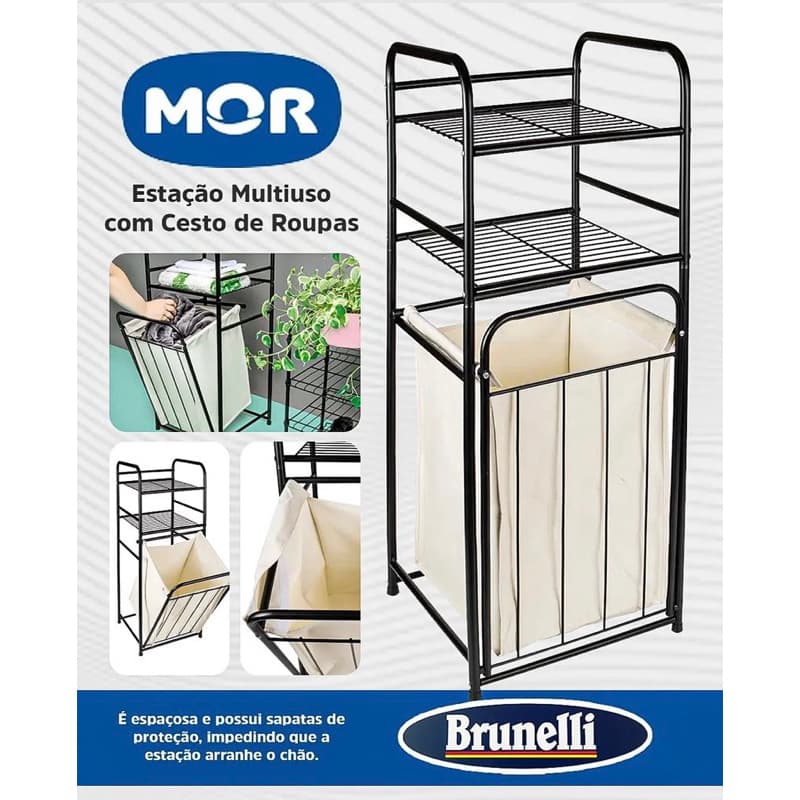 Estação Multiuso com Cesto de Roupas MOR