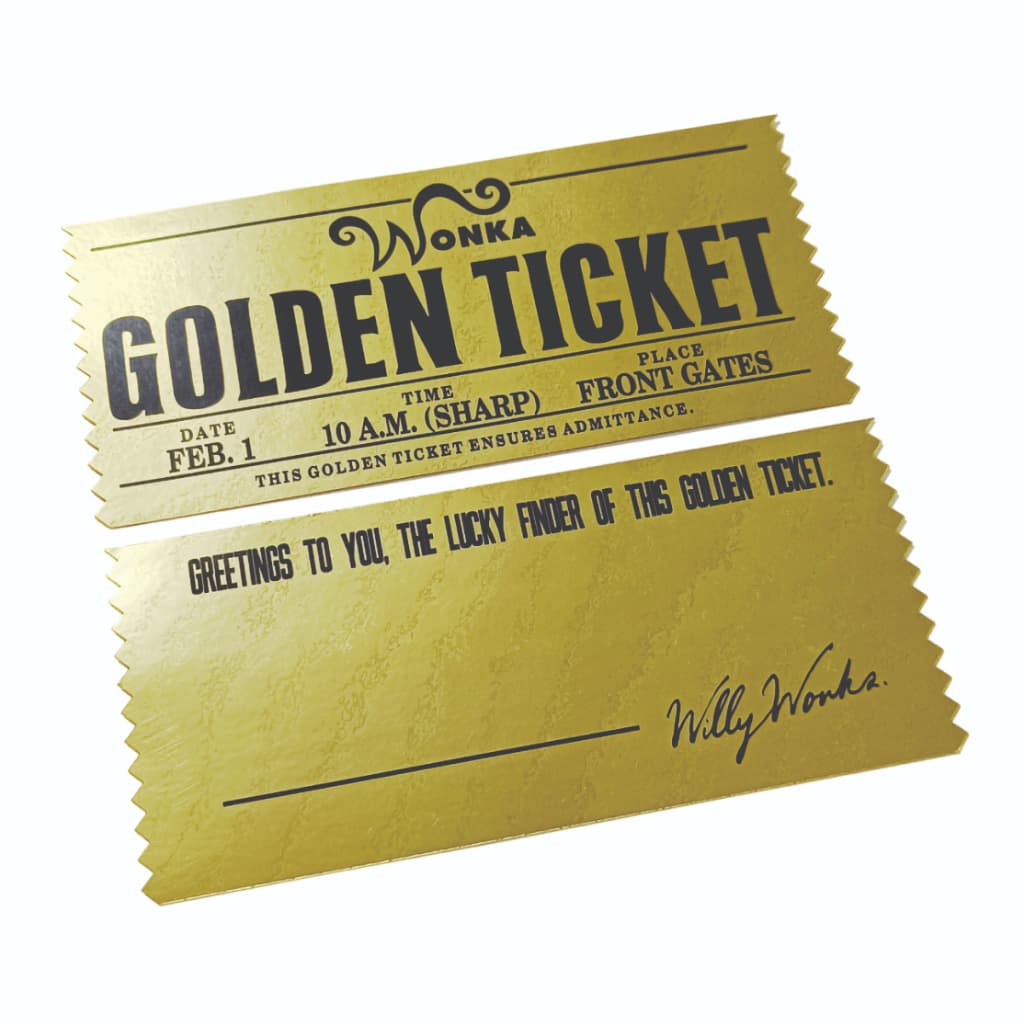 Golden Ticket Ticket Dourado Willy Wonka