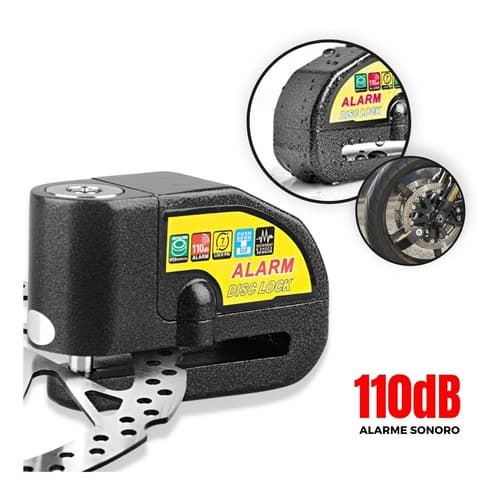 Trava Cadeado De Freio Disco Com Alarme Sonoro Para Moto