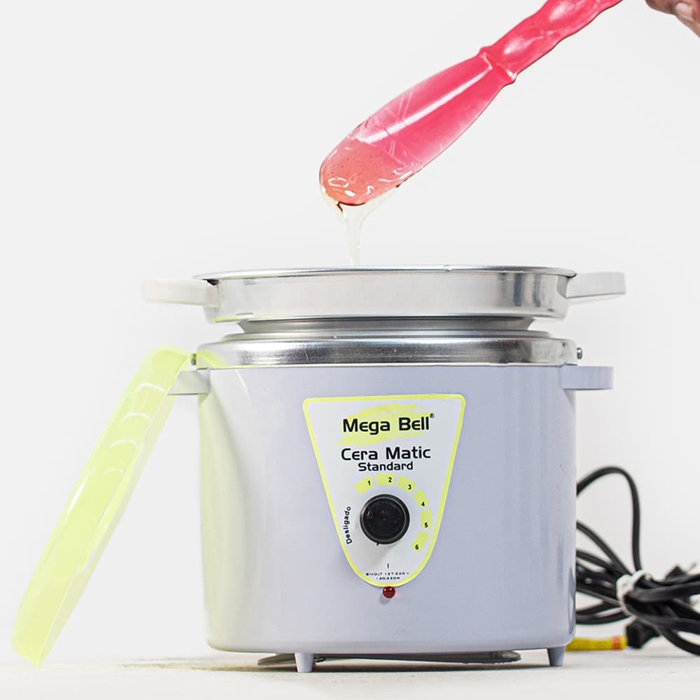 Panela Termocera para depilação Standard 900g Bivolt Com Refil Branca Com Verde Limão (7180 MB)