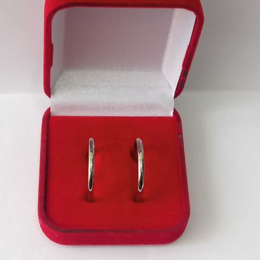 PAR ALIANÇA FINA 1MM AÇO INOX 316 L