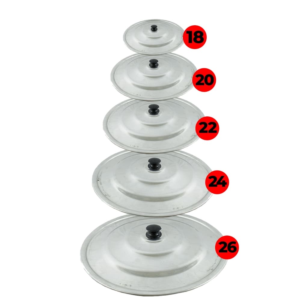 Kit 5 Tampas Alumínio Polidas  P/ Panelas Disco Chapas Super Oferta