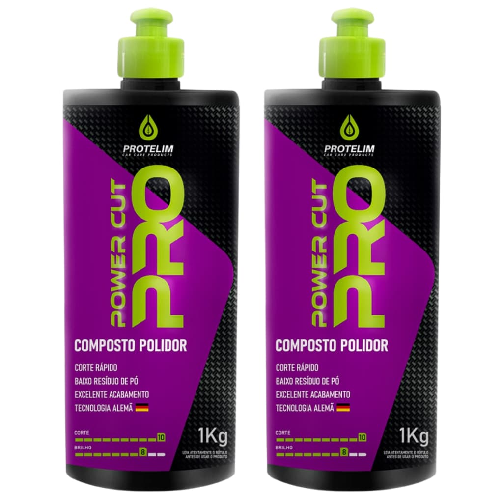 Kit C/2 Massa De Polir Premium Power Cut Pro 1kg - Protelim