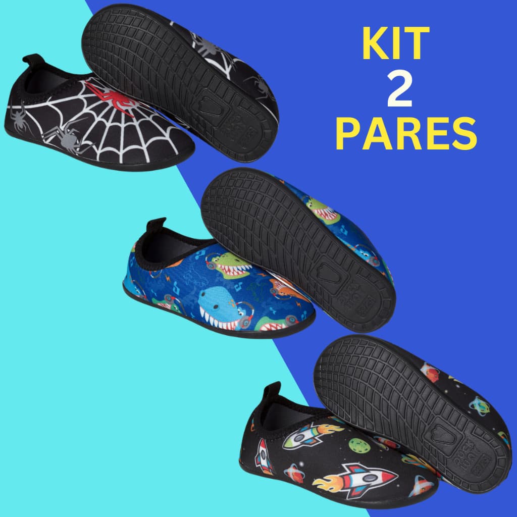 Kit 02 Pares Sapatilha Nautica Infantil Menino Fleca Way Unisola Calce Fácil - 17 ao 32