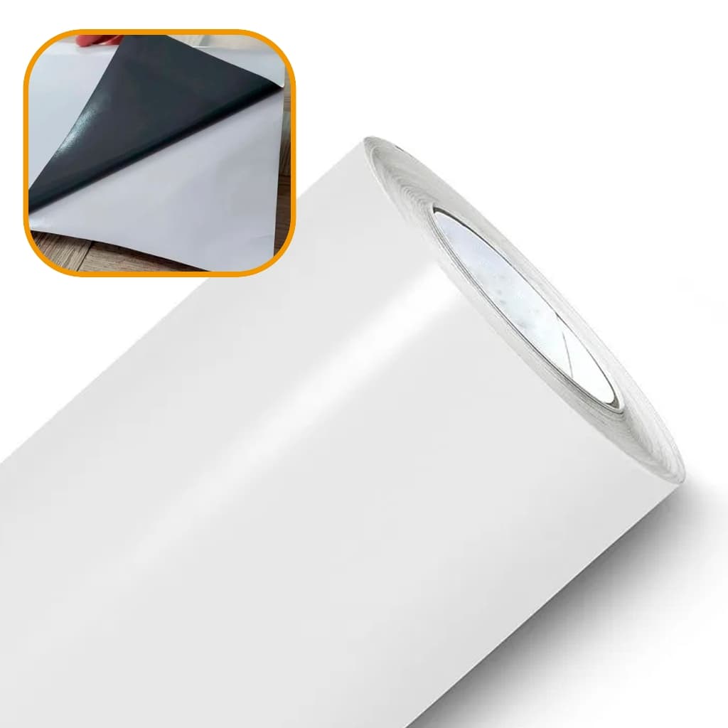 Película Adesiva Vinil Blackout Branco Com Verso Preto Isola Luz Janela Vidro Porta Adesivo Blockout