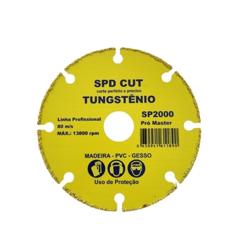Disco Tungstênio para Madeira, Gesso, PVC, Fibra de Vidro